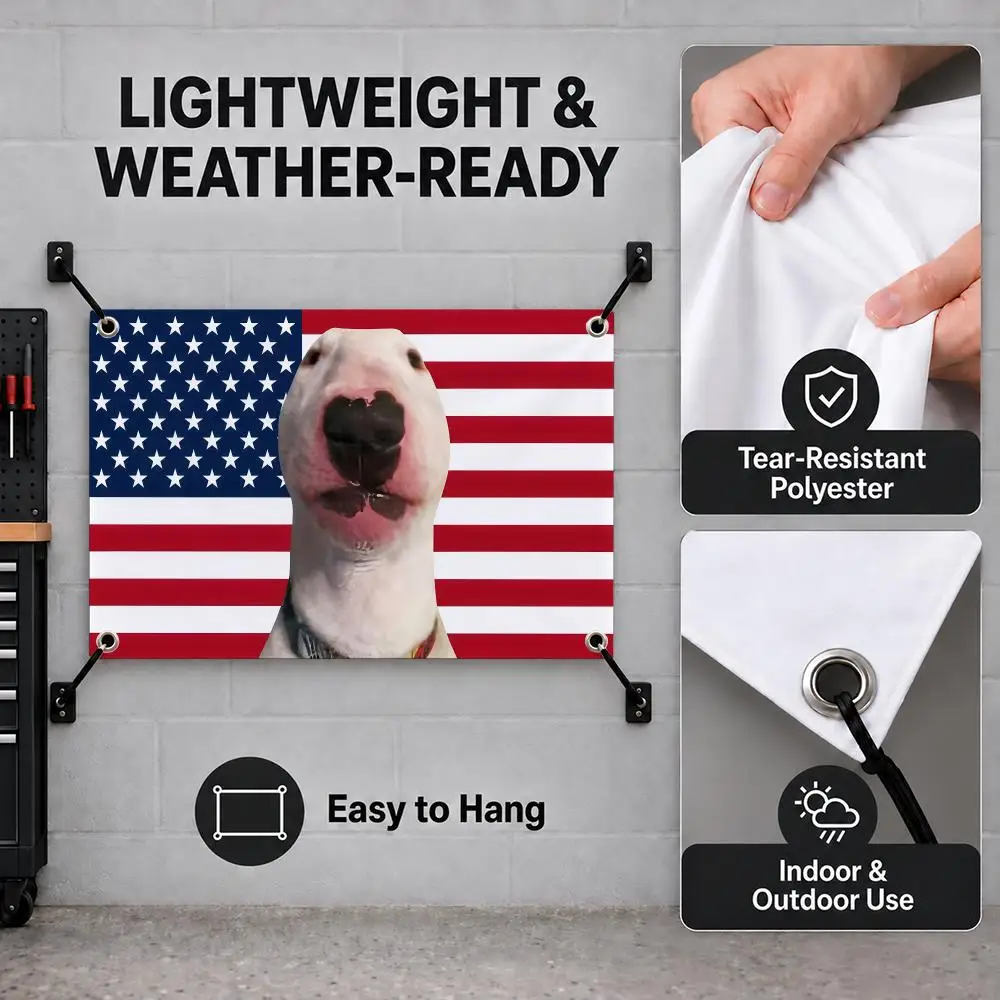 America Walter Dog Funny Flags Interior Wall Hanging Background Art Banner Bedroom Home Living Room Outdoor Party Decor