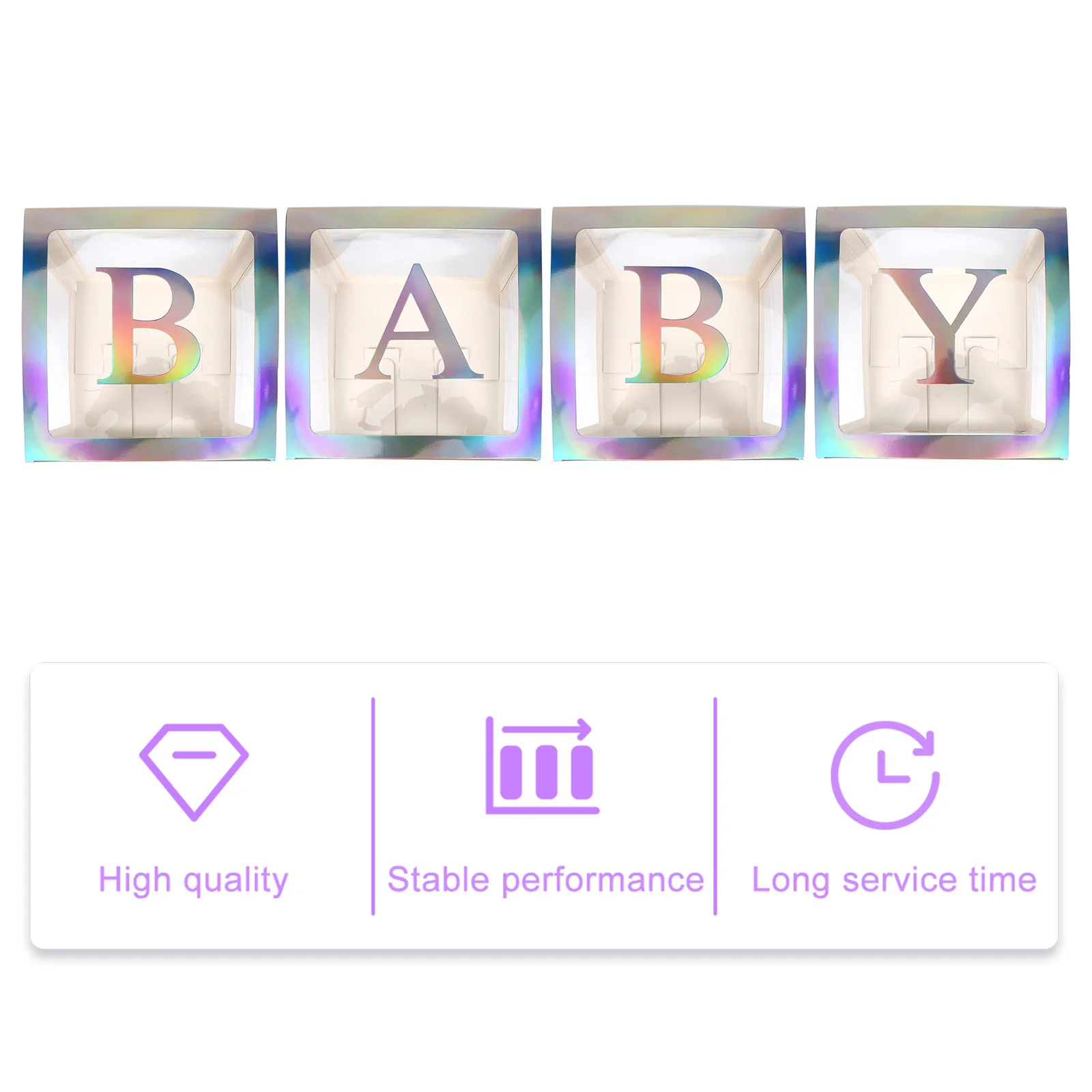 

1Set Shower Boxes Silver Letter Transparent Balloon Box Set Birthday Party Decorations Square Balloons Boxes Party