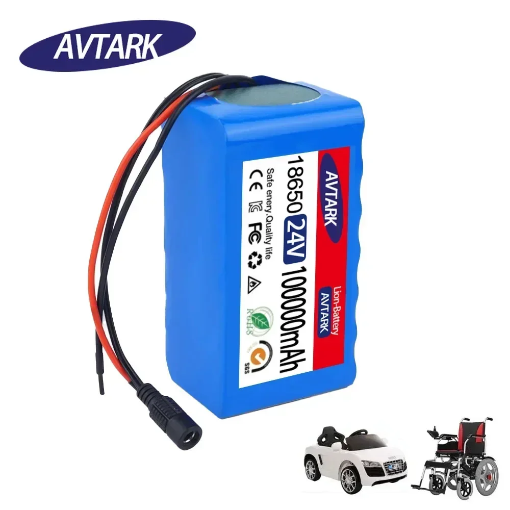 New 7S3P 24V 100Ah 18650 Lithium Battery Pack 29.4V Built-in BMS Protection For 350W 500W Electric Wheelchair Mobile Power