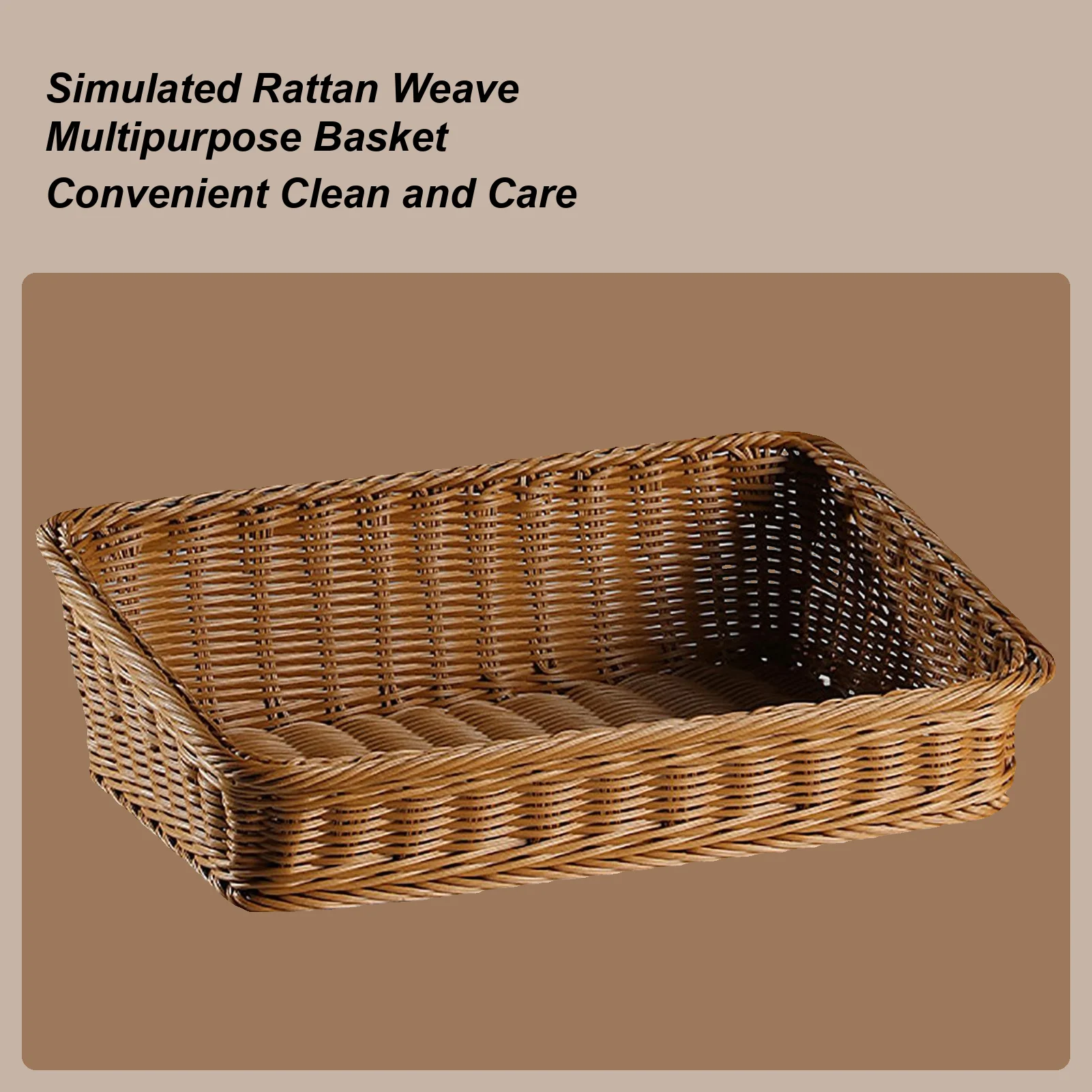 

Handmade Woven Storage Boxes Straw Storage Baskets Rectangle Cosmetic Gadgets Toys Basket Container Home Organization