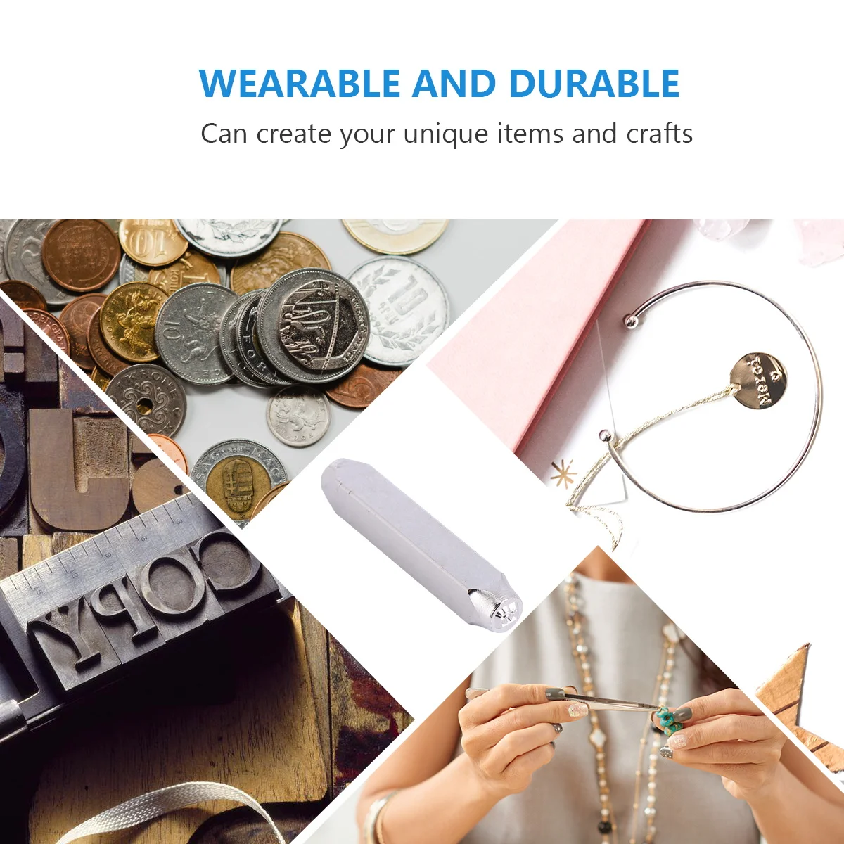 

2Pcs Professional Carbon Steel Stamps for Jewelry Copper Brass Aluminum Hard Long-Lasting Craft Tool Steel Stamps