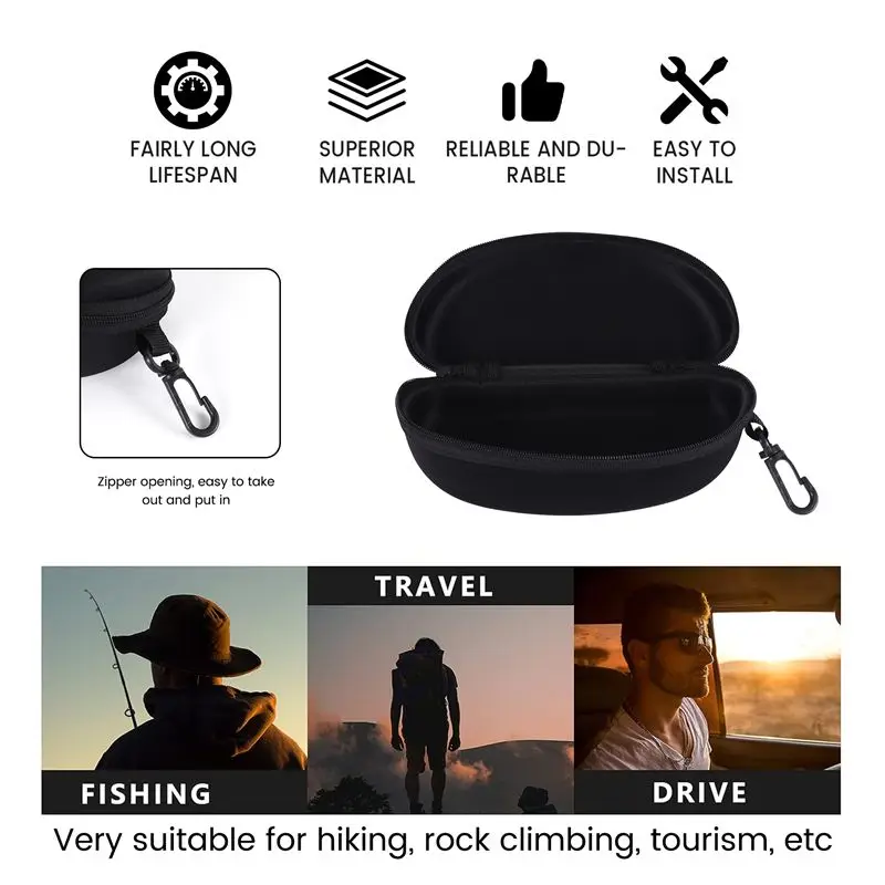 【الوانس】حامل حافظة صلبة للنظارات السوداء بسحاب آمن #2