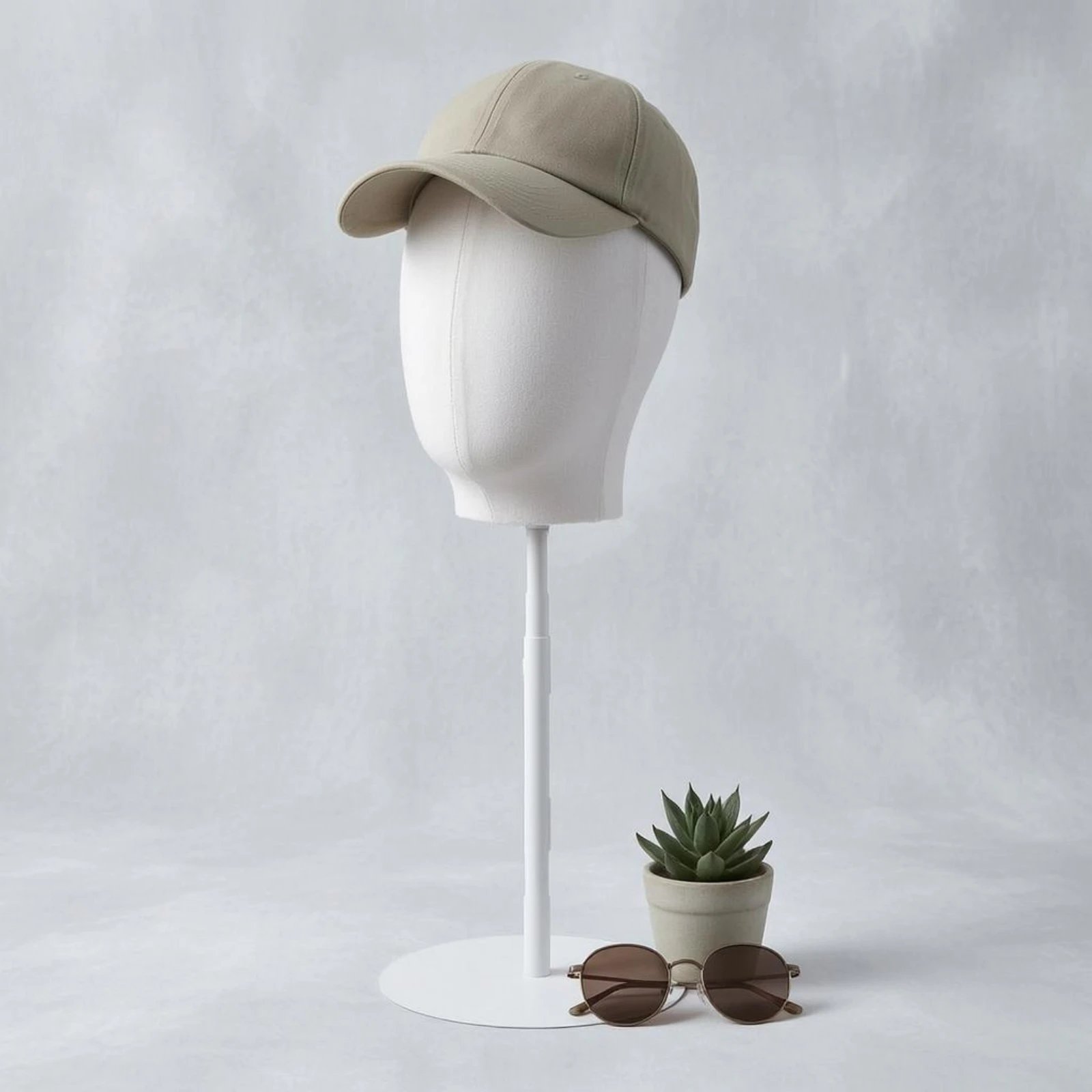 adjustable-mannequin-head-stand-white-hat-display-head-lightweight-sturdy-construction