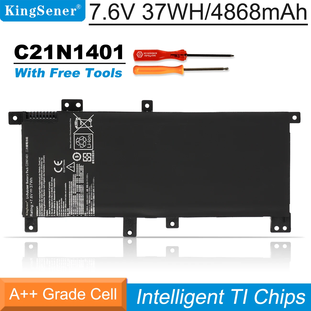 

KingSener 37WH C21N1401 Laptop Battery For ASUS X455L X455LA X455LD X455LF X455LN X454W X454LD F455L F455LD R455LD Y483L Y483LD