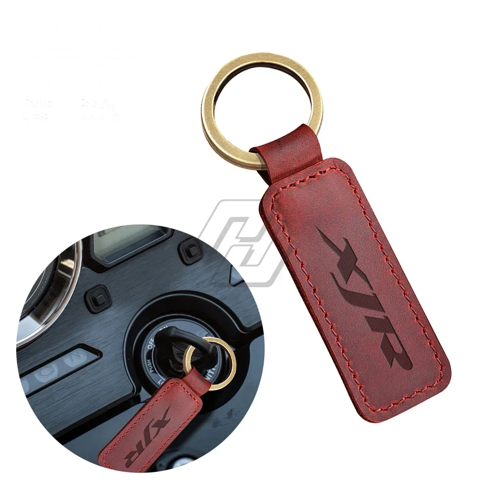 For Yamaha XJR400 XJR1300 XJR 400 1300 Motorcycle Keychain Cowhide Key Ring