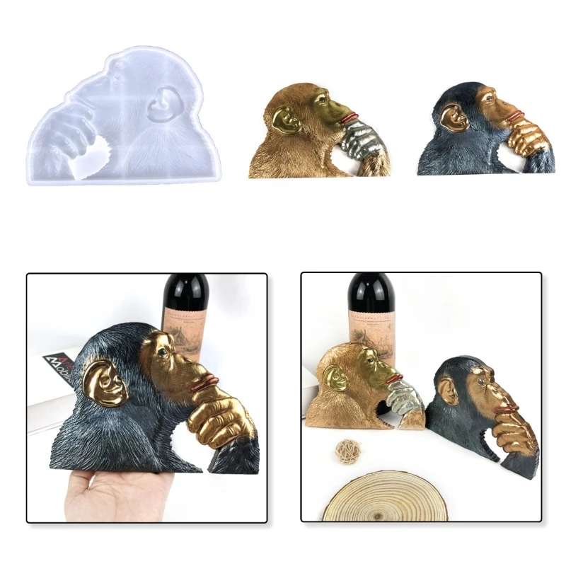 Artistic Ape Gypsum Mold Exquisite Figurine for Crafting and Stylish Room Accent Beautifully Crafted 3D Monkey Figures