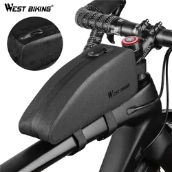 WEST BIKING Bicycle Top Tube Bag Portable Bike Handlebar Bag Nylon TPU Full Waterproof Triangle Bag MTB Road Cycling Accessories