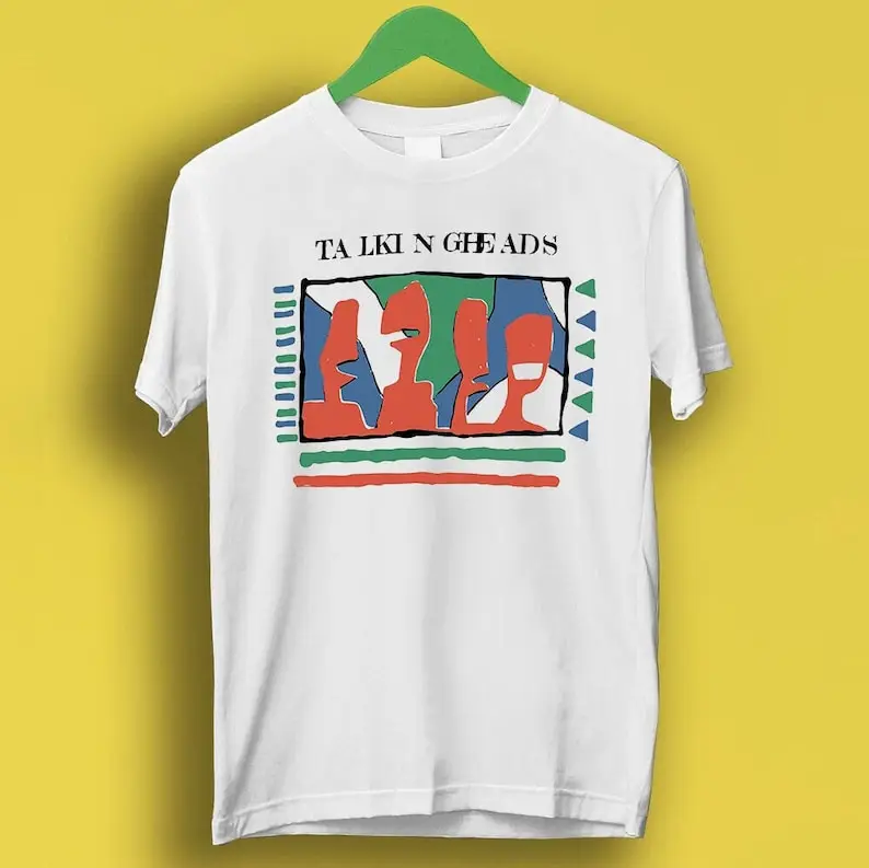 Talking Heads Anime dibujos animados exclusivo vinilo música Retro Cool camiseta P7223