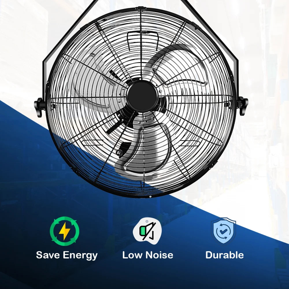 18 Inch Industrial Wall Mount Large Metal Fan Enterprises Floor Type High Velocity Fan 3-Speed Indoor/Outdoor Ventilation Fan