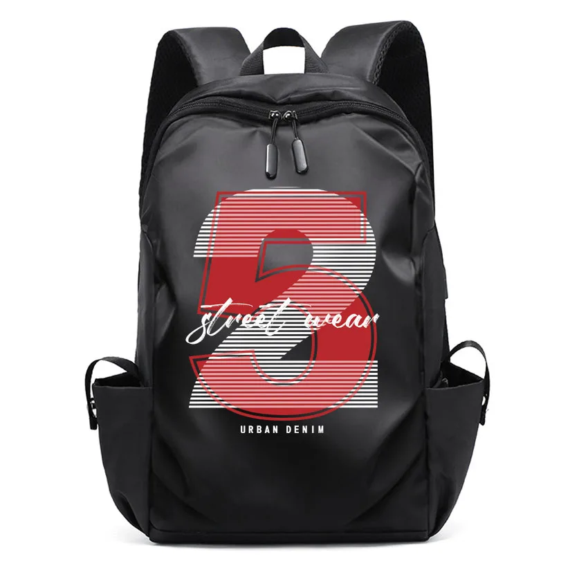 

Рюкзак для ноутбука с Usb-портом для мальчиков и девочек, школьный ранец с забавным художественным рисунком и цифрами, рюкзак с USB-портом для отдыха для мужчин и женщин