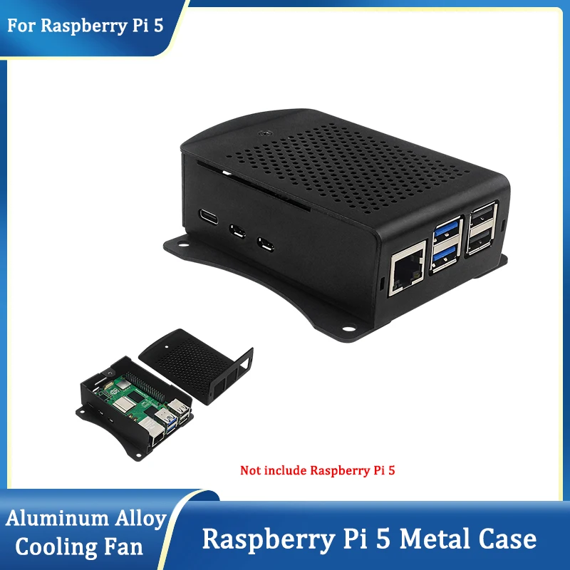 

Raspberry Pi 5, металлический телефон, алюминиевый сплав, металлический корпус, опционально алюминиевый/медный радиатор PWN, охлаждающий вентилятор для Raspberry Pi 5