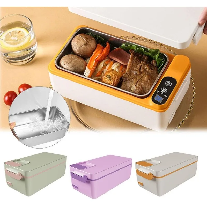 

Self Heating Lunch Box 40W Electric 1L Capacity Cordless Leak Proof 304 Food Grade Stainless Steel 6H Heat Silent