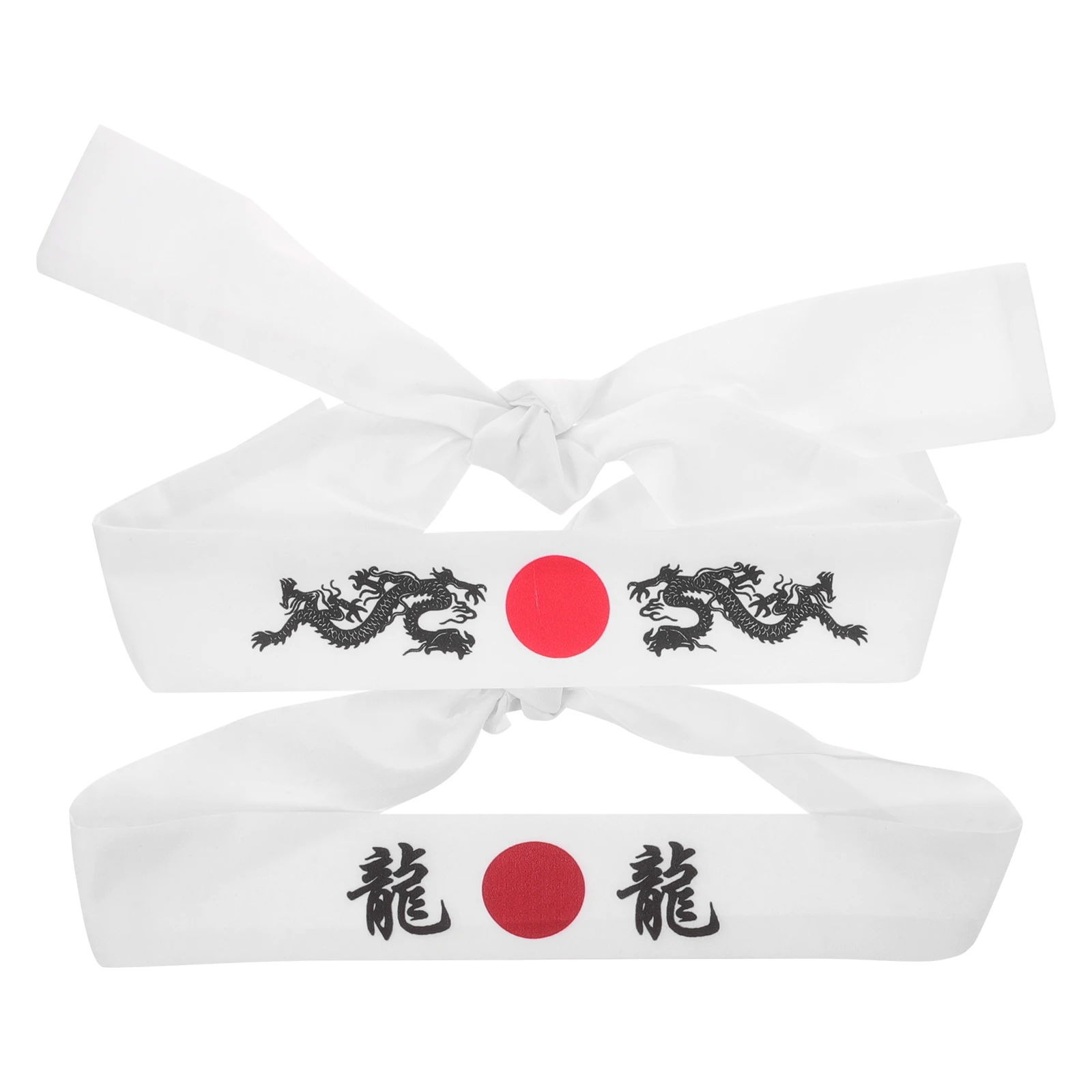 

2pcs Japanese Headband Chef Supply Samurai Hair Band Print Sports Sweatbands Cooking Yoga Hair Tools