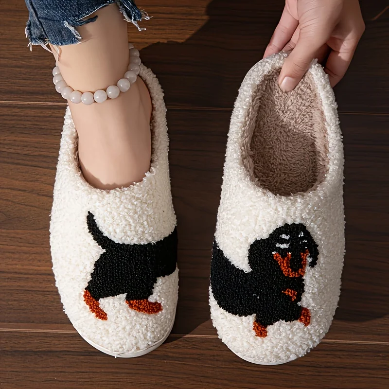 

Fashion Cute dog cat Slippers Winter New Home Warm Cotton Comfortable Slippers Furry Thick Soft Sole Non-slip Indoor Floor Shoes