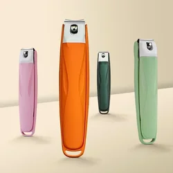 Creative Cute Stainless Steel Nail Clippers for Kids - Anti-Splash Diagonal Design Available in Pink Green Orange