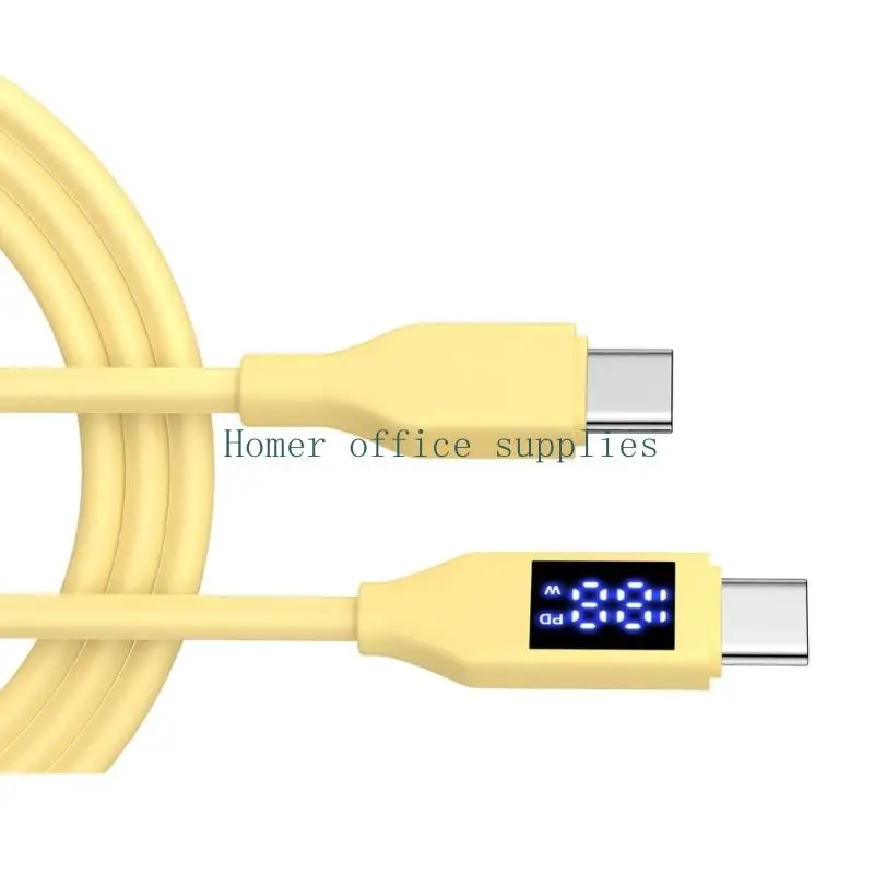 K43B Soft Flexible Silicone USB C Cord 480Mbps Transmission Speed For Laptops Phones