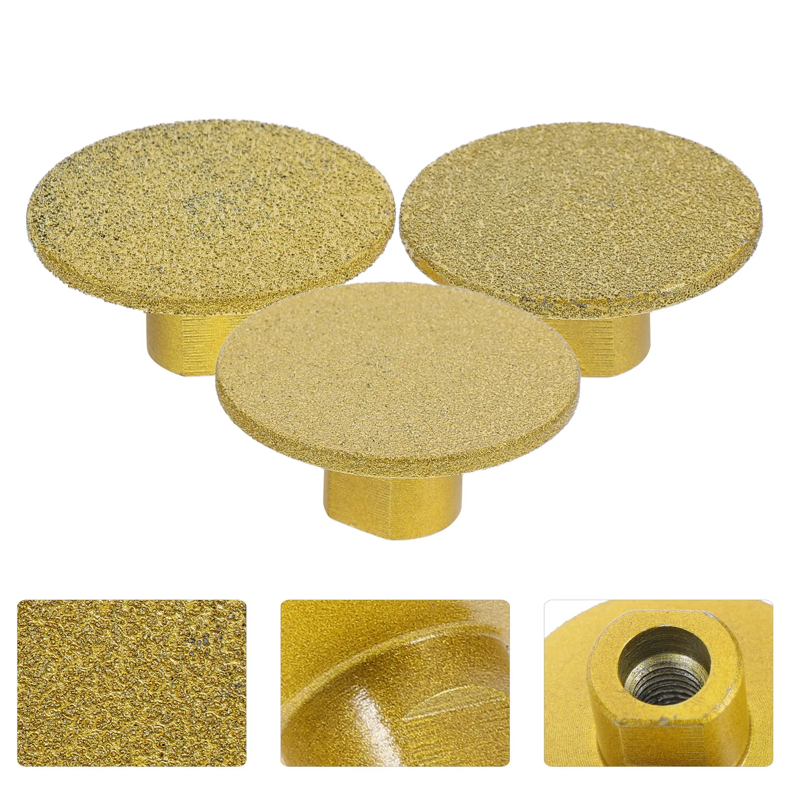 3Pcs Brazed Grinding Head Durable Tile Edge Trimming Seam Polishing Slotting Tile Grinding Disc Masonry Abrasive Wheel