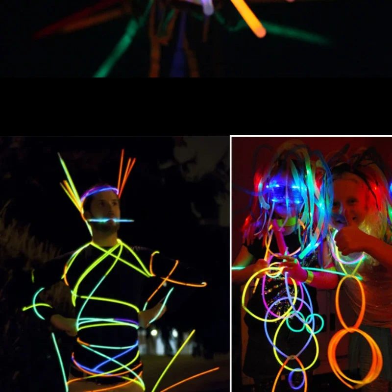 Super brilhante pulseira fluorescente, luminescente luz fria vara, colorido, festa brinquedo, 5*200mm