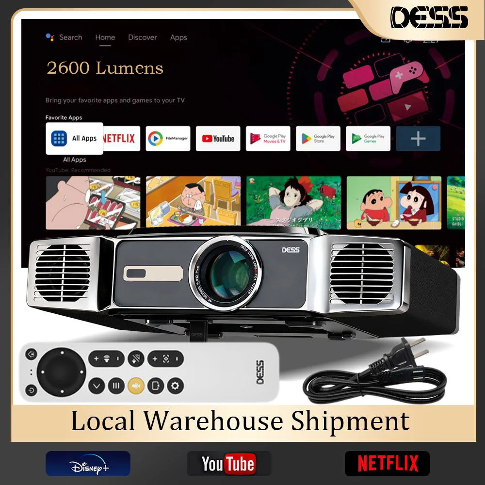 DESS 1080P Full HD Projector LED 4K WiFi Android Projectors Auto Focus C5 Enterprise Video Smart Home Theater Beamer For Meeting