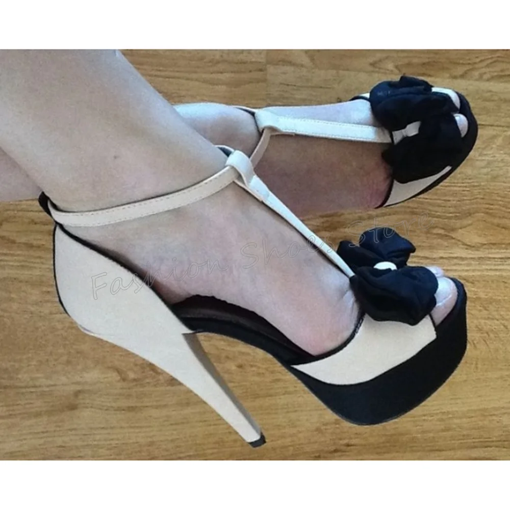 

White Platform Bow knot Decor Sandals Ankle Buckle Thin High Heels High Heel Shoes for Women Heels 2025 New Zapatos Para Mujere