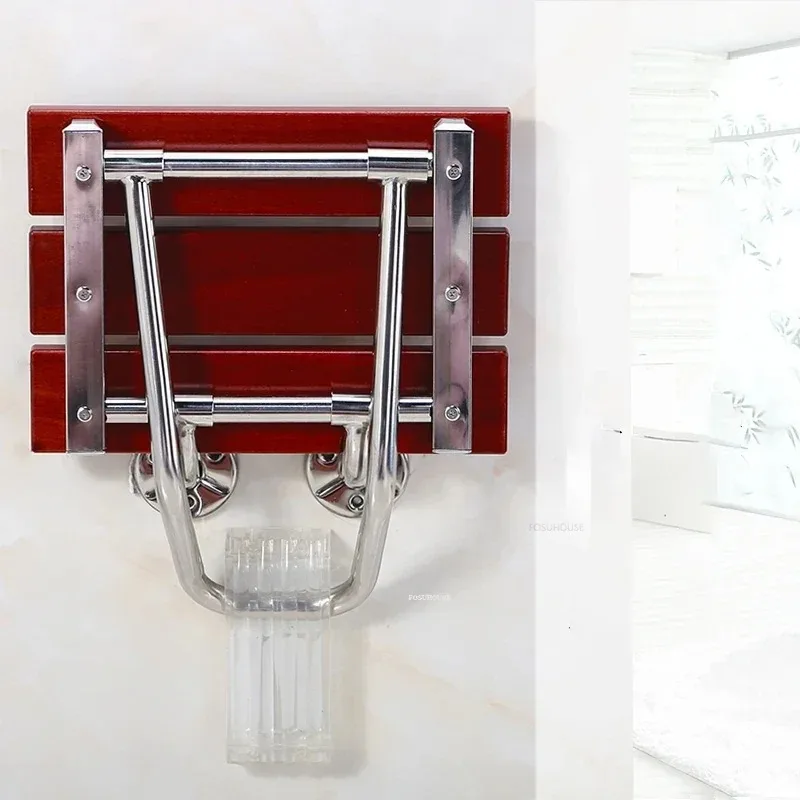 

Folding Solid Wood Wall-mounted Shower Seats Bath Chair Non-slip Barrier-free Bathroom Stool Household Porch Shoe Changing Stool