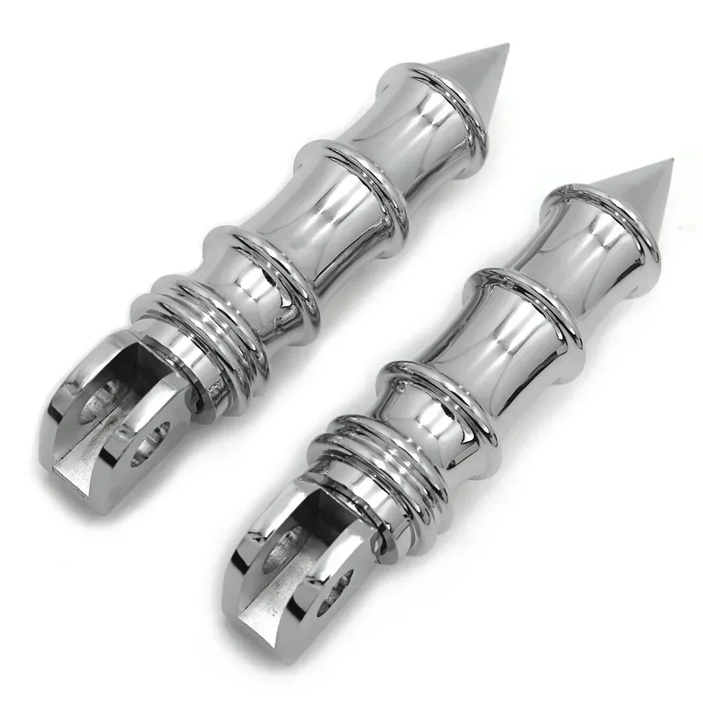 Front Spike Bamboo Footpegs Footrest for Kawasaki 2008-2018 Concours 1400 2000-2005 ZX-12R Aftermarket Motorcycle Parts