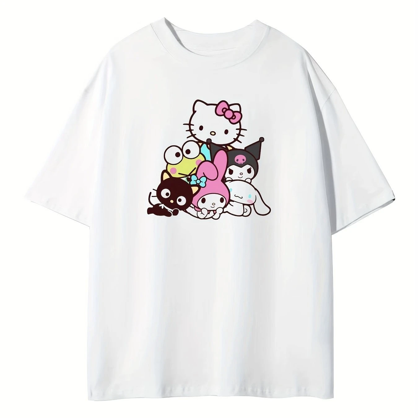 

Hello Kitty Kulomie Графический принт Лето Осень Зима Хлопковые мужские и женские футболки с короткими рукавами Роскошные виды спорта на открытом воздухе
