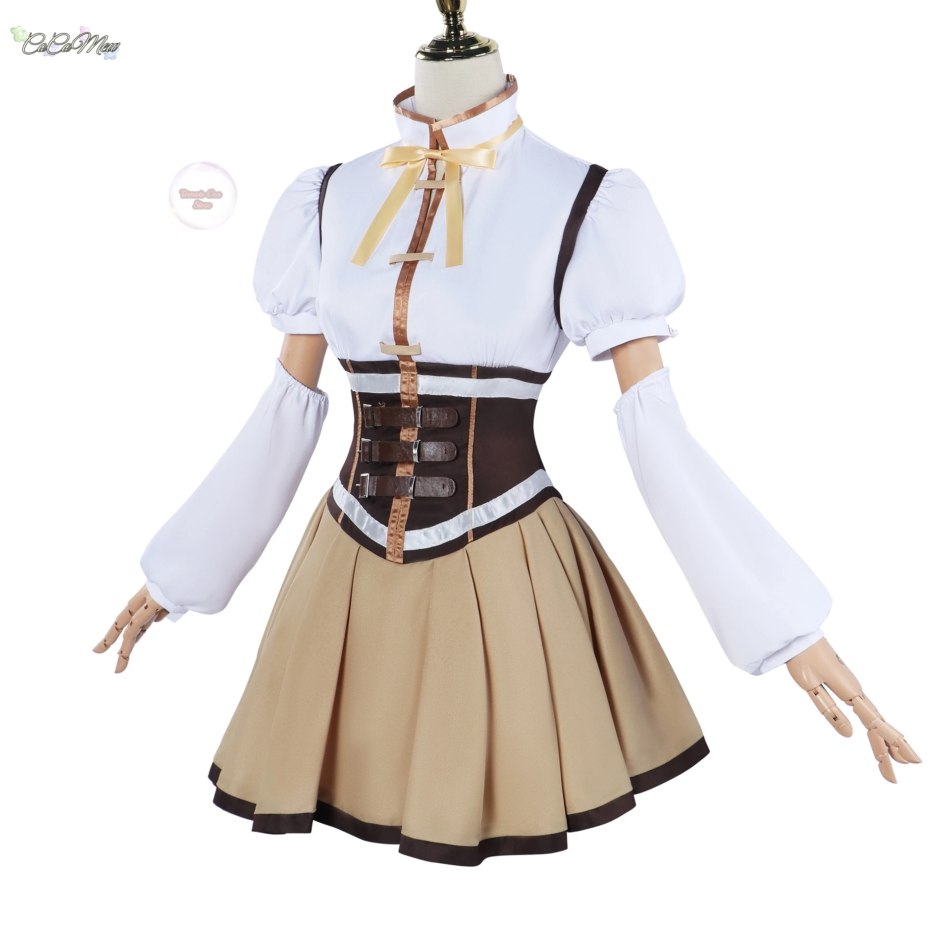 En Stock XS-3XL Tomoe Mami Cosplay Puella Magi Madoka Magica combate peluca sombrero Anime uniforme de fiesta de Halloween para mujeres