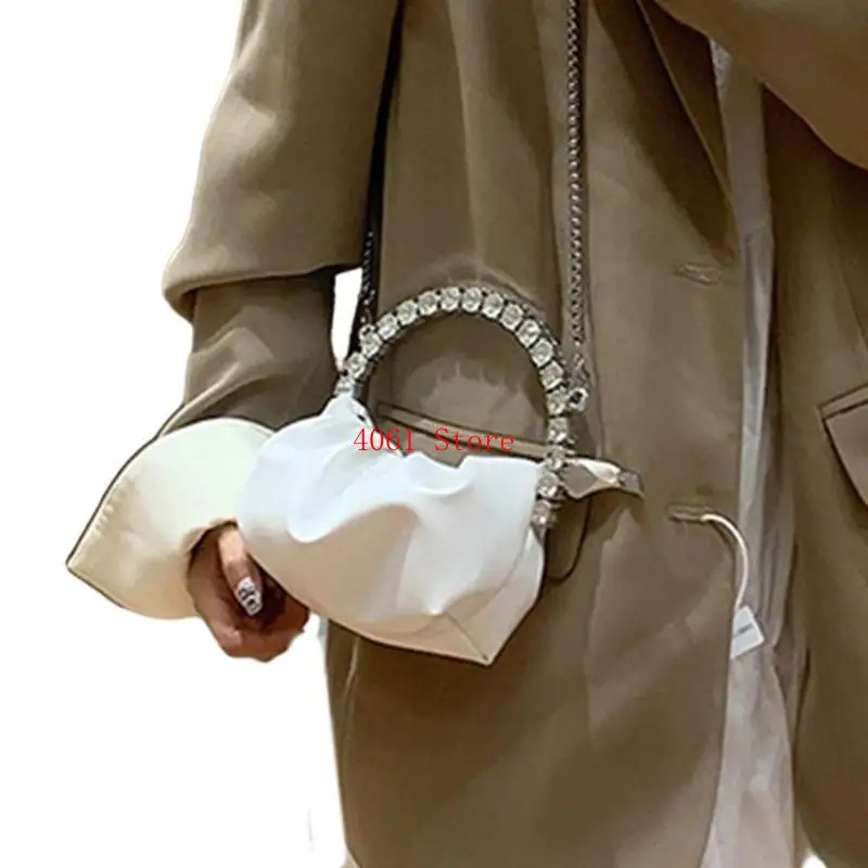 

2023 NEW Pleated Handbag Fashion Shoulder Bag for Girl Women Mini Trendy Crossbody Bag Ruched Design Tote Bag