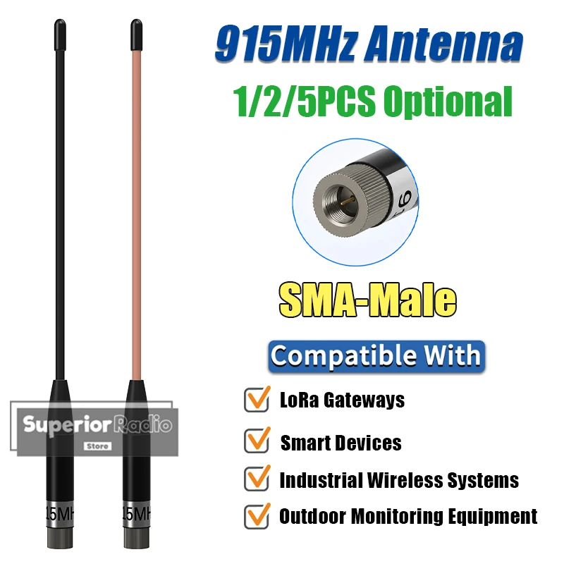 915MHz LoRa Antenna SMA Male Connector High Gain RF Antenna Long Range Wireless Aerial Fit for LoRaWAN Gateway IoT Sensor Module