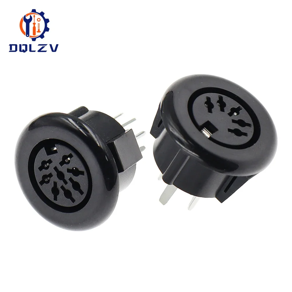 5/8Pins DIN Female Jack Soldering Type Round Socket 5/8 Pole DIN Terminal Chassis S Video Connector