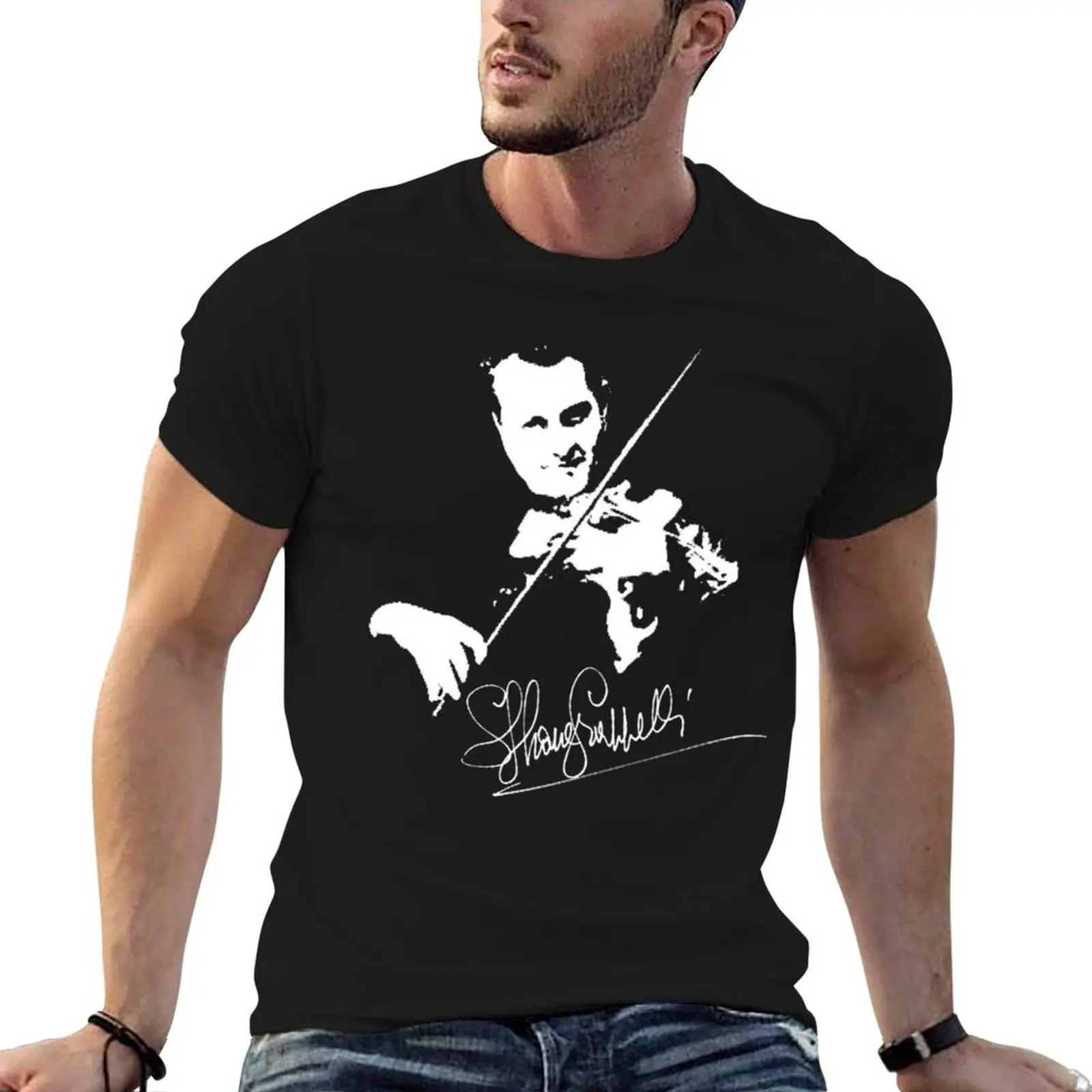 

Stephane Grapelli Signature Art Essential T-Shirt t shirts for man pack white t shirt for man 100 percent cotton T-Shirt