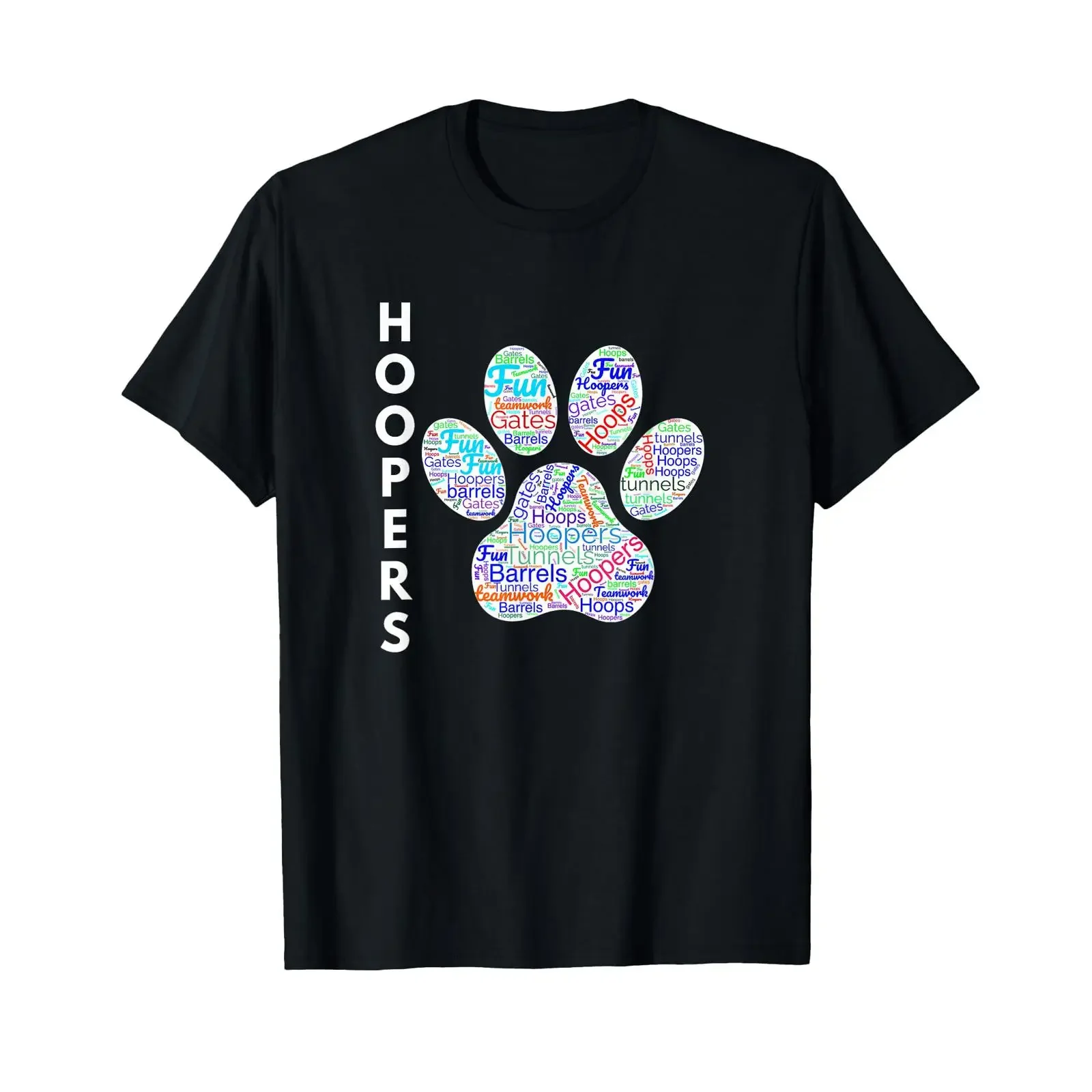 Dog Agility Hoopers Word Cloud T Shirt black vintage Washed Stylish designer clothes Soft Top For Everyday Wear graphic homme