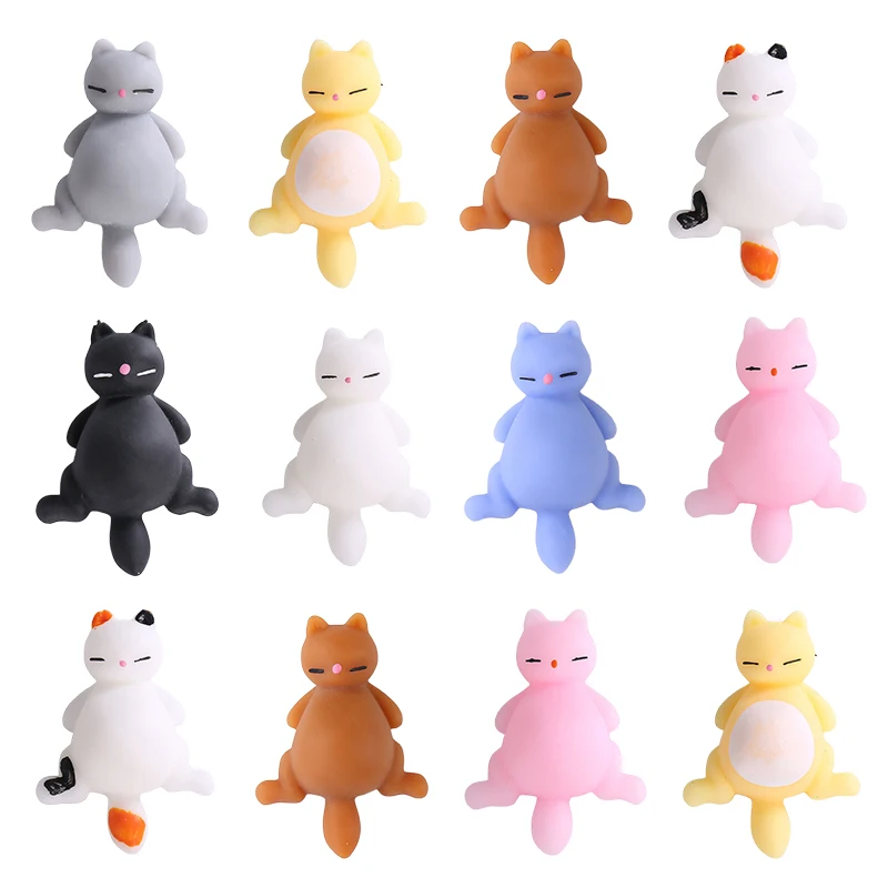10/30/50 Uds. Gato Kawaii Mochi juguetes blandos dibujos animados juguetes para aliviar el estrés animales Squishies paquete Fidget juguetes para niños favores de fiesta
