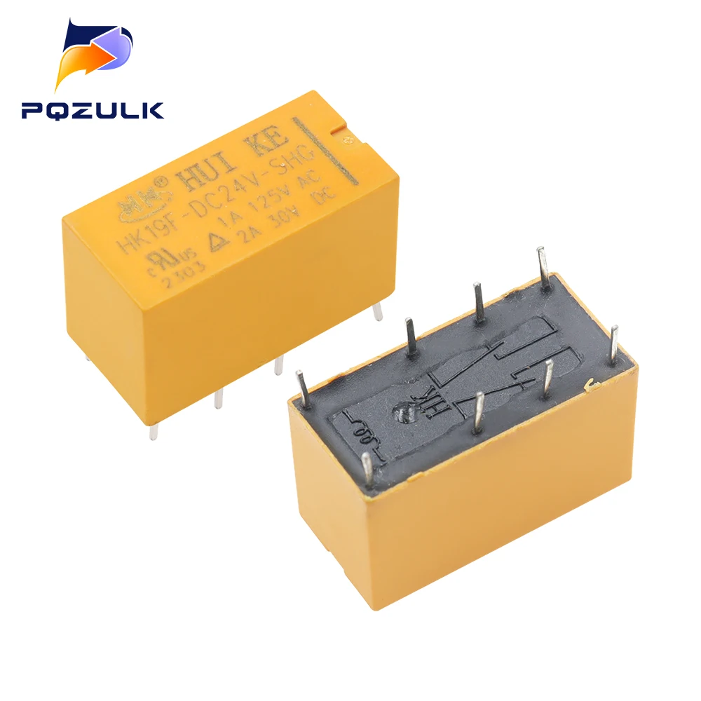 10PCS Coil DPDT 8 Pin 2NO 2NC Mini Power Relays PCB Type HUI KE HK19F HK19F-DC5V-SHG HK19F-DC12V-SHG HK19F-DC24V-SHG