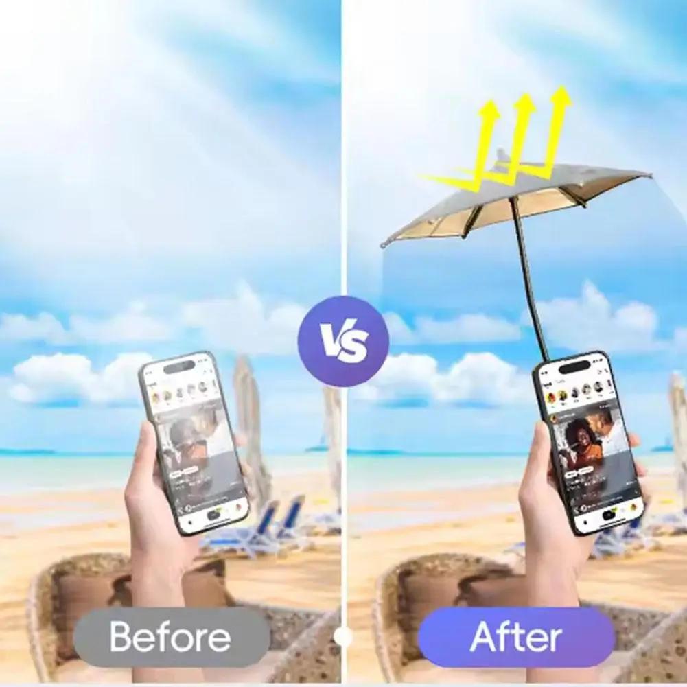 

Portable Magnetic Mobile Phone Holder Mini Umbrella Waterproof Outdoor With Umbrella Shade Mount Holder Sun R0B1