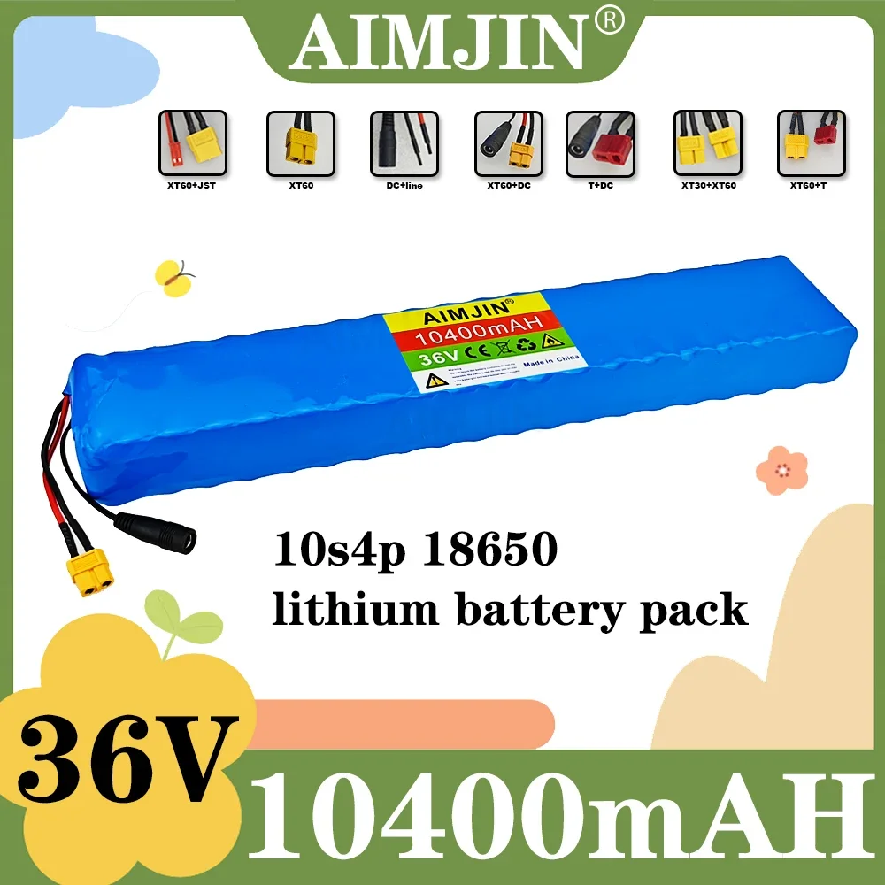 

10S4P 18650 Battery Pack 36V 10.4Ah Lithium-ion 600W, 30A, Suitable for Bicycles, Cars, and Electric Scooters,with Built-in BMS