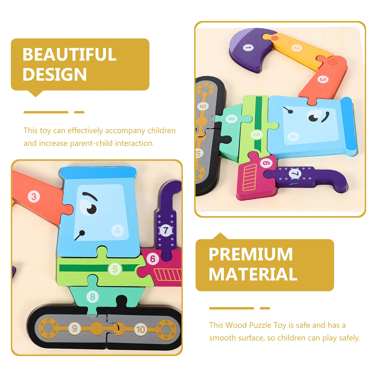 1 مجموعة 1 مجموعة حفارة الكرتون التعليمية الإدراك تعلم خشبية التفاعلية الصغار التعليمية المحمولة الخشب الألغاز ل