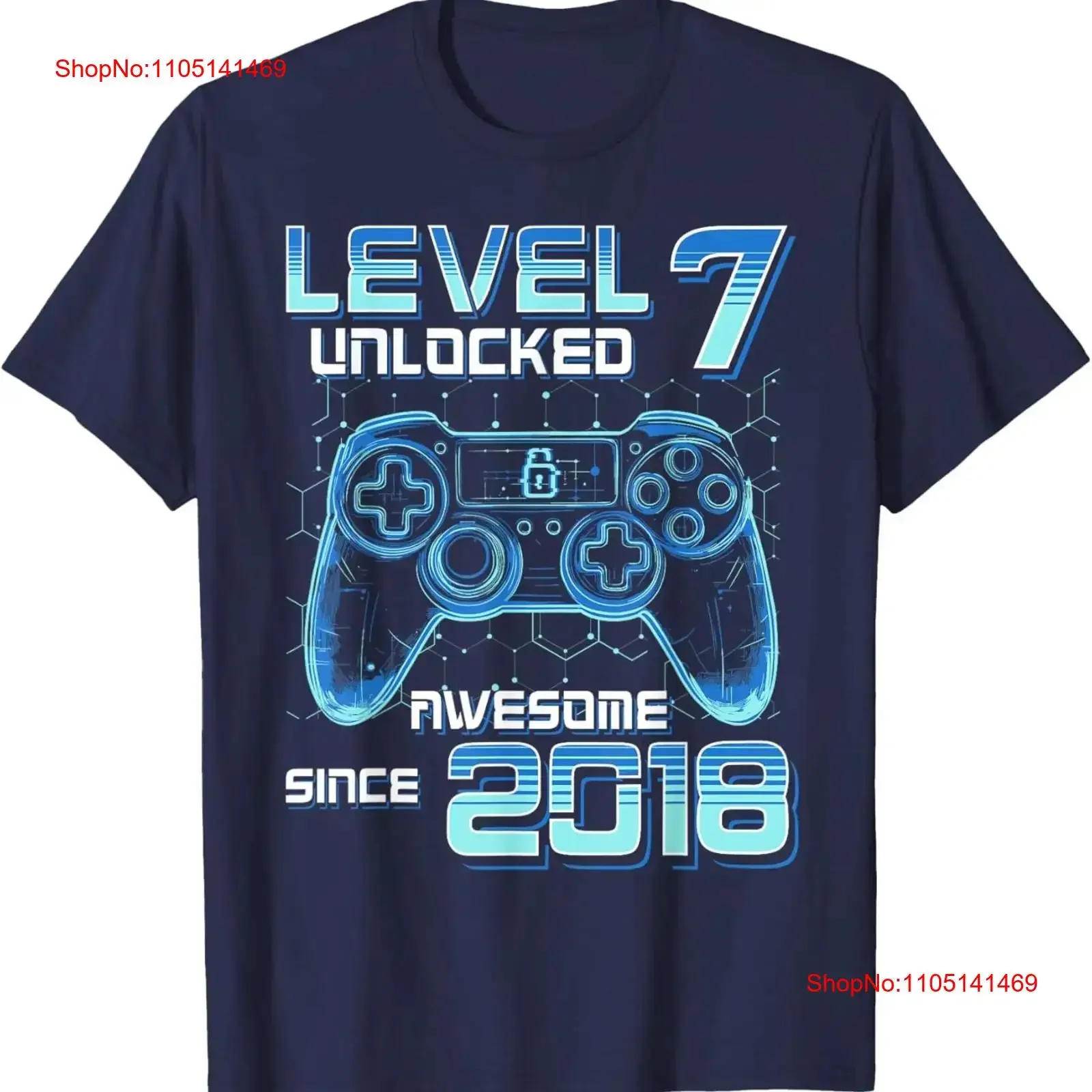 Level 7 Unlocked Video Game Party 7th Birthday Gamer Boys T Shirt  vintage Washed Soft Slightly Comfortable fashion streetwear