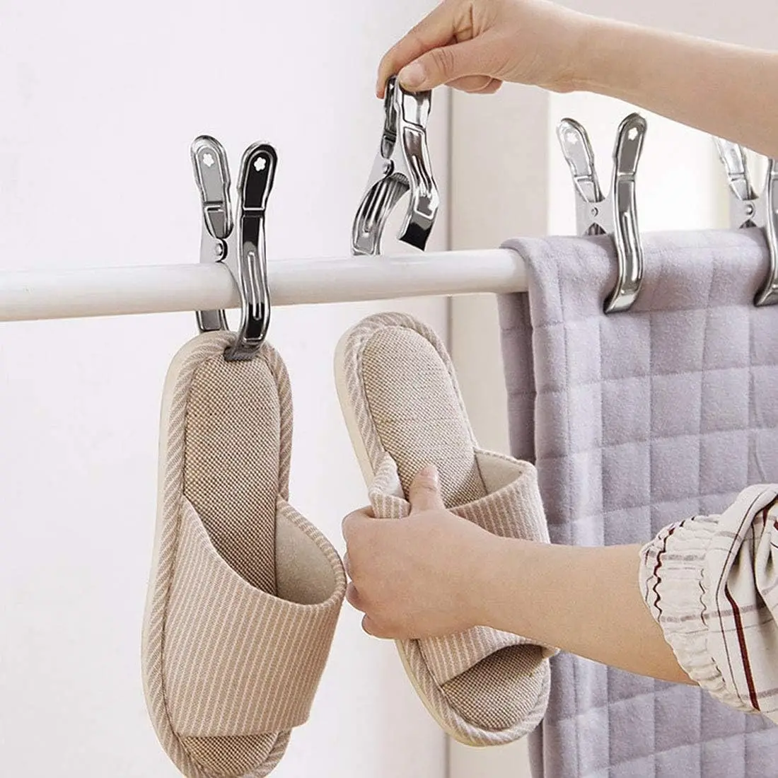 Metal ClothesPins Cover Clip Stainless Steel Pool Towel Clips Quilts Blankets Garden Greenhouse Clamps Storage Clothes Peg