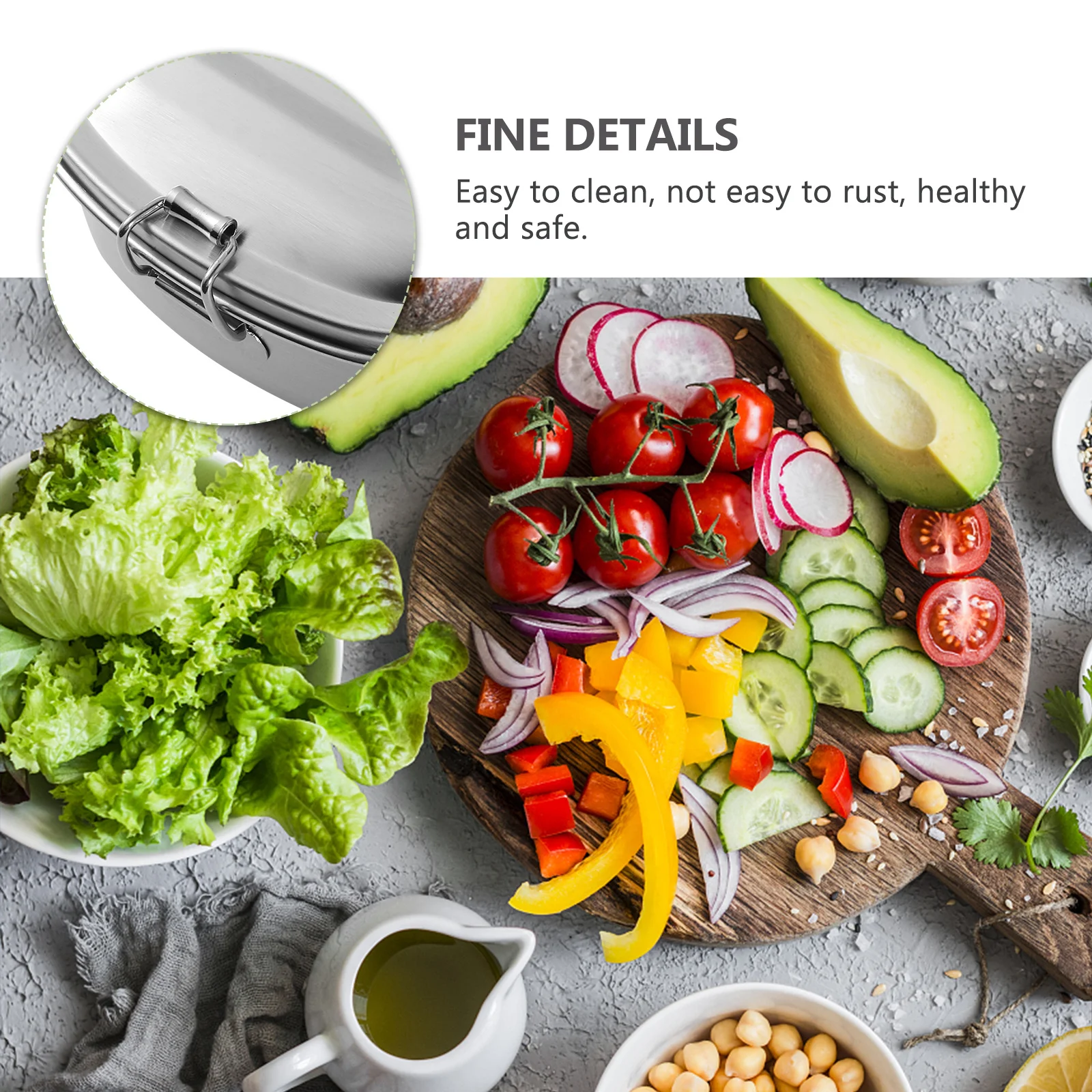 

650Ml Stainless Steel Bento Box Portable Lunch Container Dishwasher Safe Reusable For School Office Picnic Camping Outdoor Meal