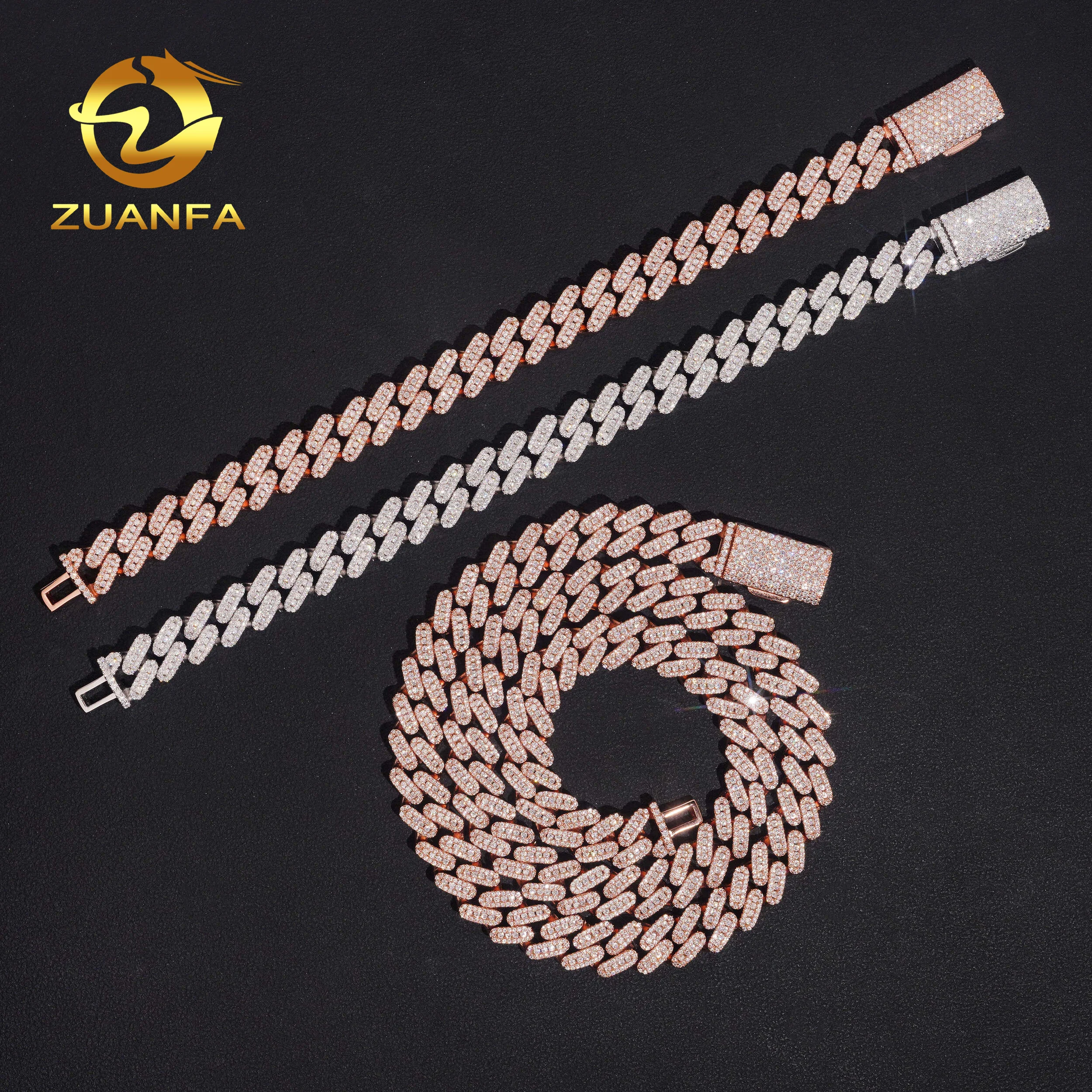 Jewelry Fine Necklace Luxury Hip Hop Jewelry Men Women Sterling Silver D-Vvs Moissanite Diamond 10MM Cuban Link Chain.