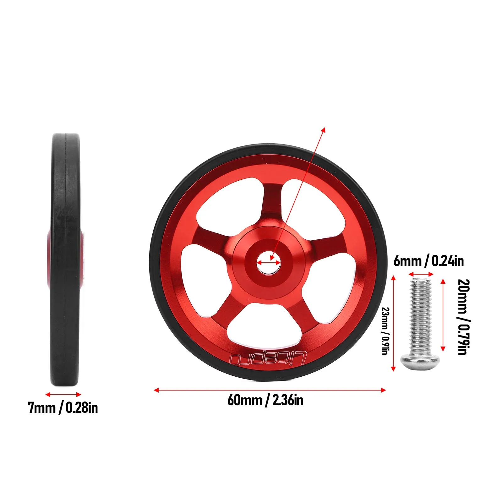 Folding Bike Easy Wheel Smoother Operating Easy Moving Secure Fixation Aluminum Alloy Easy Installation Durable Easywheel