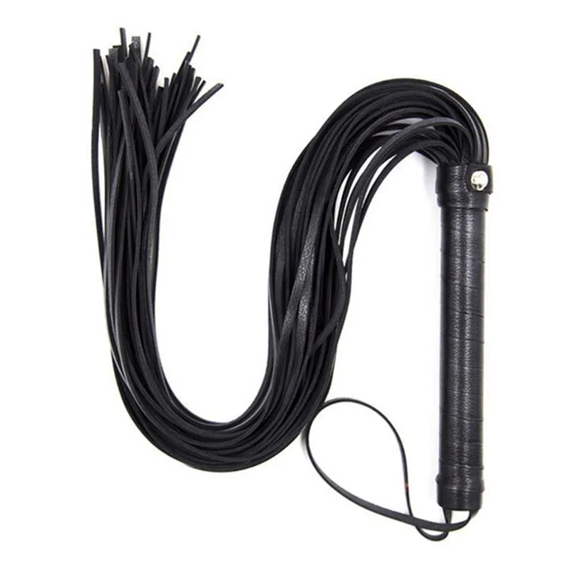 High Quality Pu Leather Pimp Whip Racing Riding Crop Party Flogger Hand Cuffs Queen Black Horse Riding Whip