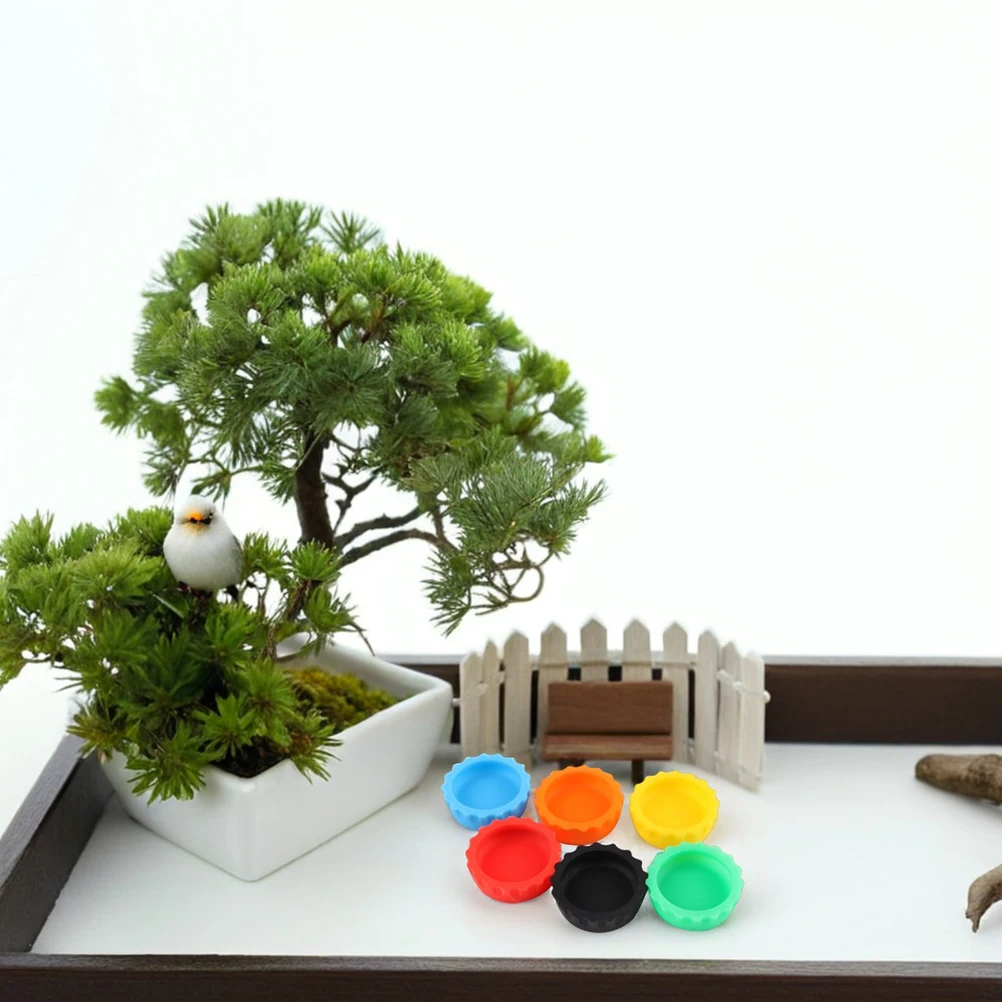 

6 Pcs Reptile Feeding Bowl Gecko Cups Crested Food Dish Spider Fountain Water Feeder Silica Gel