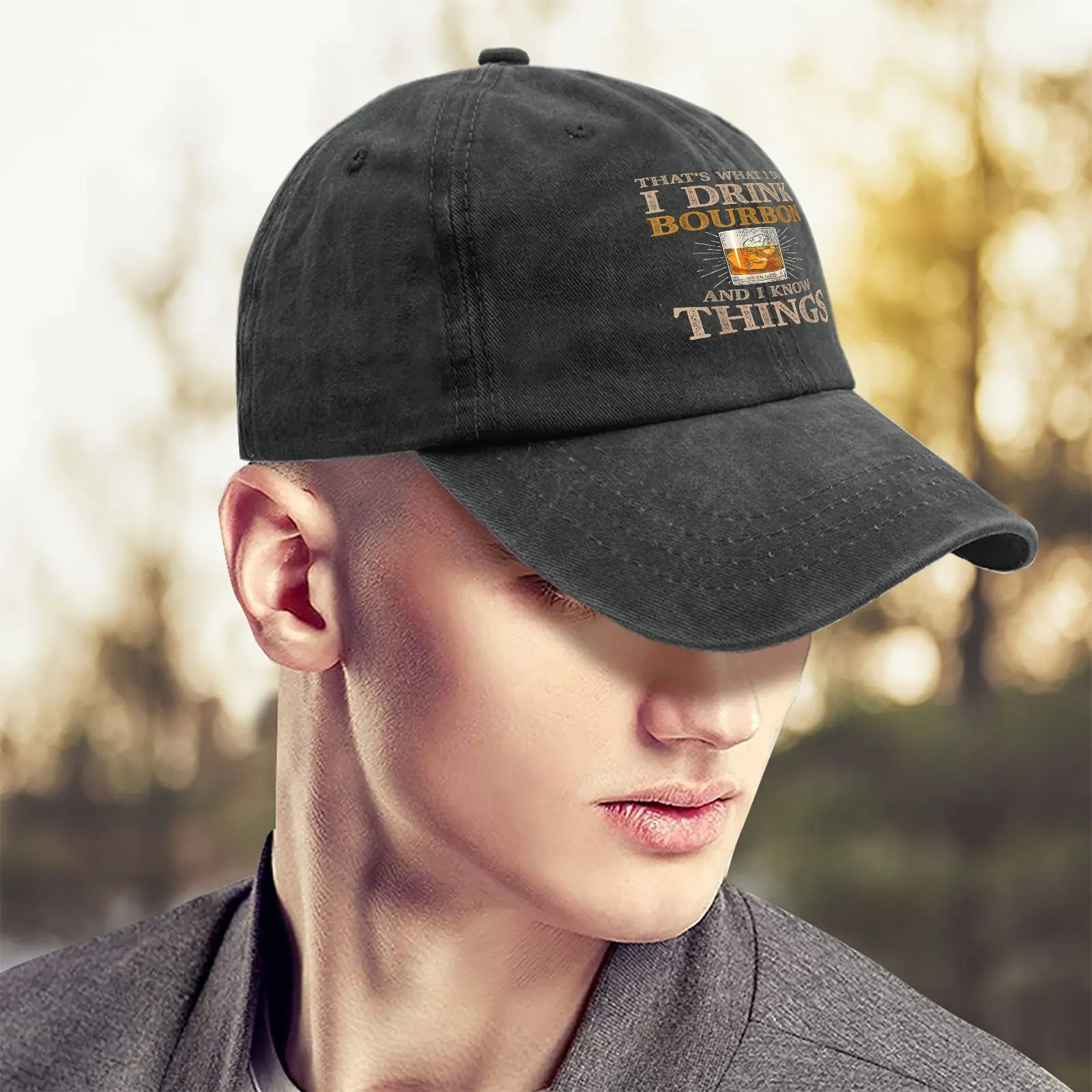 That'S What I Do I Drink Bourbons And I Know, Things trucker hat Vintage Cotton Washed Baseball Caps