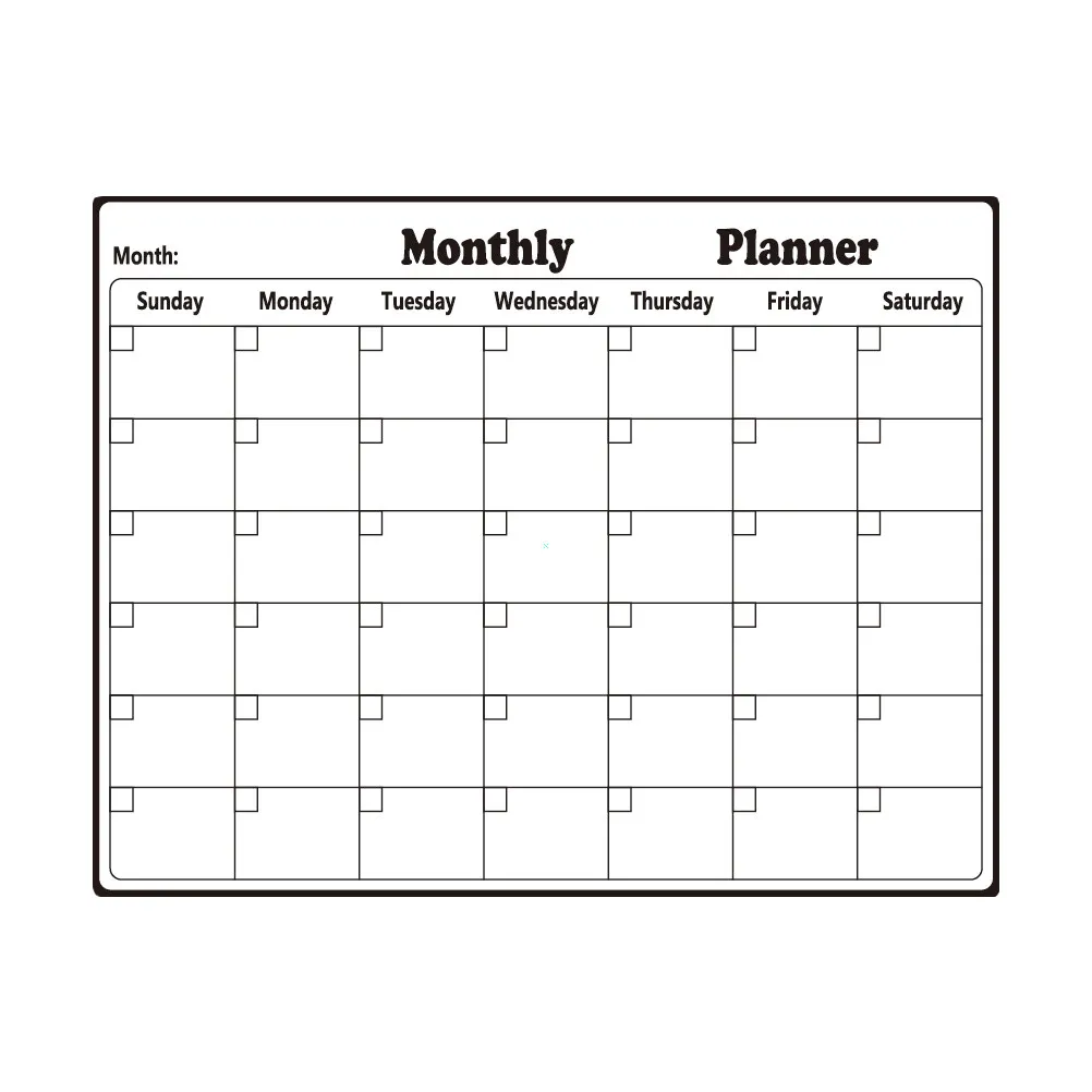 1Sheet Magnetic Whiteboard Monthly Plan Board Erasable Fridge Planner Schedule Message Note Organizer Monthly Plan Board