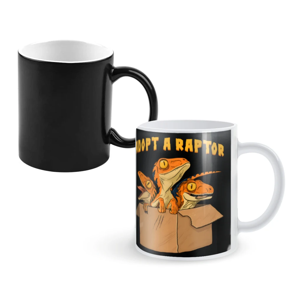 

Adopt a RaptorCoffee Mugs And Mug Creative Color Change Tea Cup Ceramic Milk Cups Novelty Gifts