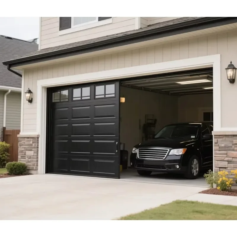 Modern Style Insulated Stainless Steel Residential Sectional Automatic Motorized Garage Door for Home House or Villa