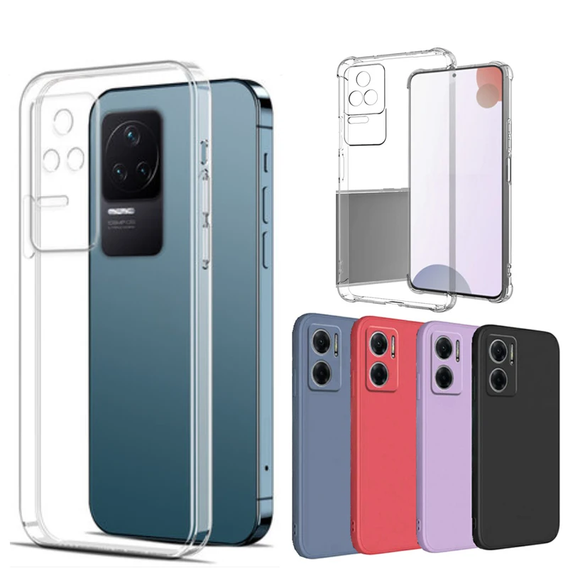 For XIAOMI POCO F4 Transparent Case Redmi K50 K40S 10C M4 F3 NOTE 11 11S PRO 5G Purple Red Soft Silicone Shockproof Case Cover